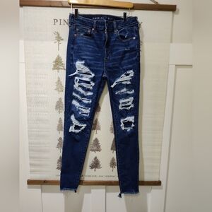 American Eagle Super Hi-Rise Jegging Size 8 Distressed Ne(x)t Level Stretch